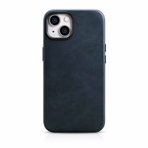iCarer Öljyvaha Premium Nahkakotelo iPhone 14 Plus Magneettinen nahkakotelo MagSafe tumman sininen (WMI14220703-BU)