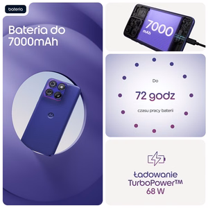 Motorola Edge 70 Fusion 5G smartphone, 17.2 cm (6.78″), Dual SIM, Android 16.0, USB-C, 12/256 GB, 7000 mAh, Violet