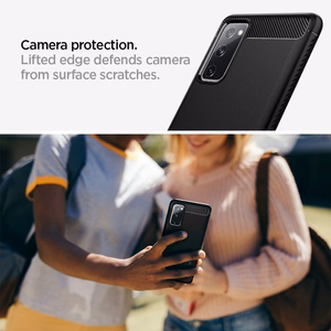 Spigen Rugged Armor kotelo Samsung Galaxy S20 FE:lle - Matta musta