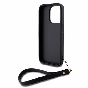 DKNY Wrist Strap Stock Logo Suojakuori iPhone 15 Pro:lle - Musta