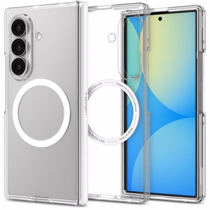 Spigen Ultra Hybrid Pro MagSafe suojakuori Samsung Galaxy Z Fold8 Ultra -puhelimelle – läpinäkyvä ja valkoinen
