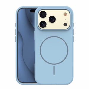 Silikoninen Thin Mag -suojakuori iPhone 17 Pro 6,3":lle vaaleansininen