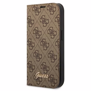 Guess GUBKP14XHG4SHW iPhone 14 Pro Max 6.7 ruskea / ruskea kirjakuori 4G Vintage Gold Logo