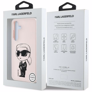 Karl Lagerfeld Silikoninen Graffiti Ikonik Printed Logo MagSafe Suojakuori Samsung Galaxy S25 Vaaleanpunainen
