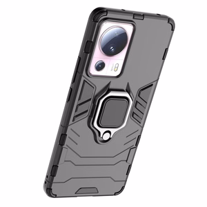 Ring Armor panssari Suojakuori Xiaomi 13 Litelle Magneettinen pidike sormusrengas musta