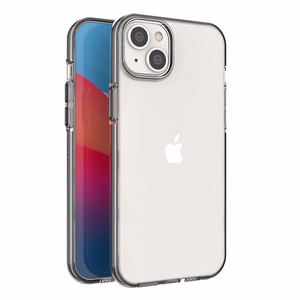 Spring Case tapauksessa iPhone 14 Plus silikoni tapauksessa kehys musta