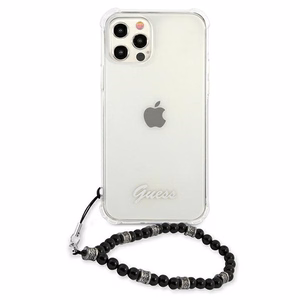 Guess GUHCP12LKPSBK iPhone 12 Pro Max 6.7" läpinäkyvä kovakotelo Musta Pearl