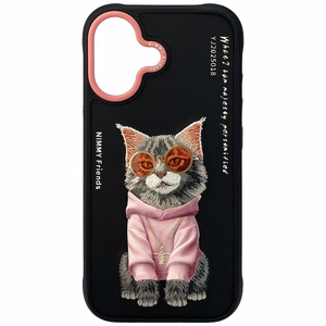 Nimmy Glasses Cool Cat Suojakuori iPhone 17:lle - Musta