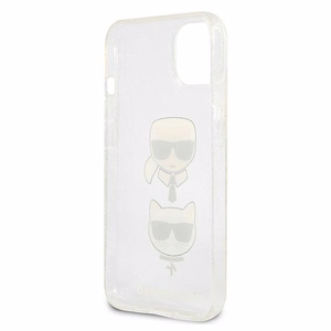Karl Lagerfeld Glitter Karl's & Choupette Head kotelo iPhone 13 mini - hopea - hopea
