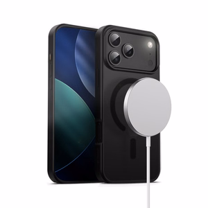 Crong Hybrid Frost MAG Cover MagSafe suojakuori iPhone 17 Pro Max -laitteelle, musta