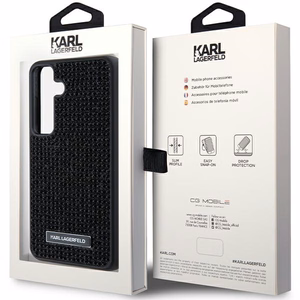 Karl Lagerfeld Rhinestone Metal Logo Suojakuori Samsung Galaxy S24+:lle - musta