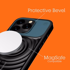 STM Reawaken Ripple MagSafe -suojakuori iPhone 15 -laitteelle, musta Atlantic-sinisillä yksityiskohdilla