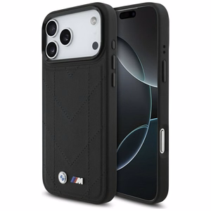 BMW M Quilted Logo MagSafe Suojakuori iPhone 17 Pro Max:lle - Musta