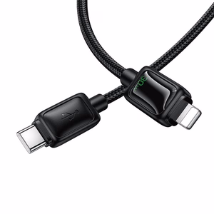 Hoco U146 Kaapeli LCD-näytöllä USB-C – Lightning PD 30W 1.2m musta