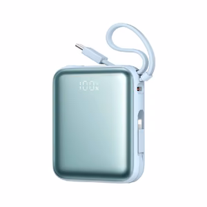 Varavirtalähde POWER BANK Joyroom (JR-PBF27) 10000mAh (1xType-C; 22.5W) + type-C ja lightning kaapeli, sininen