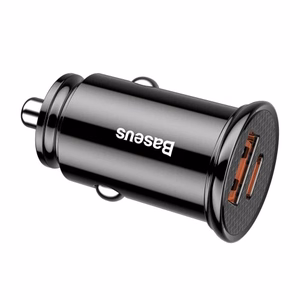 Baseus Circular PPS älykäs autolaturi USB QC 4.0 ja USB-C PD 3.0 SCP -porteilla, musta (CCALL-YS01)