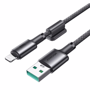Joyroom S-A50 Unlimited Series 3A USB-A - Lightning -kaapeli magneettisella kaapelinorganisaattorilla 1,2 m - harmaa