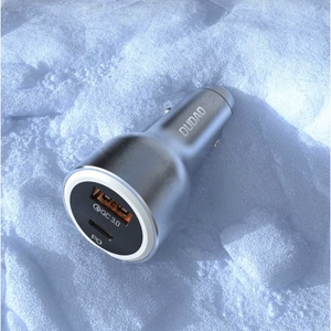 Dudao R4Ultra 120W Power Delivery Quick Charge LED autolaturi USB-A USB-C - harmaa