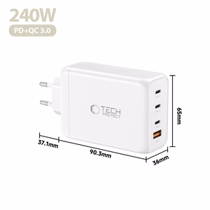 Tech-Protect NC240W-GaN 4-Port 240W Wall Charger - White