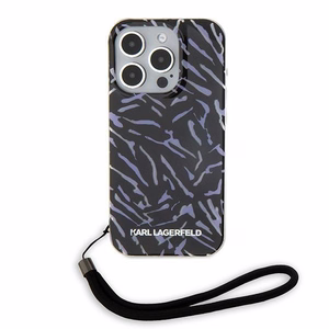 Karl Lagerfeld Zebra nyörillä Suojakuori iPhone 15 Pro Max:lle - Violetti