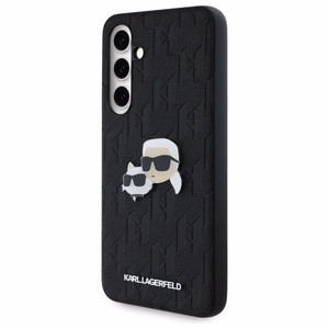 Karl Lagerfeld KLHCS24FEPGKLKCPK Samsung S24 FE S721 musta/musta kovakuori Monogram Karl&Chaoupette Head Pin
