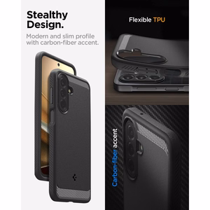 Spigen Rugged Armor -suojakuori mallille Samsung Galaxy A27 5G – mattamusta