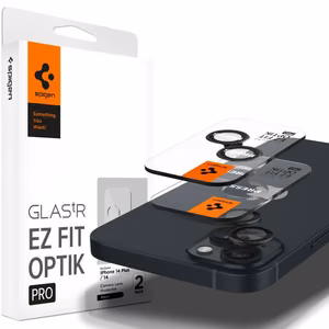Spigen Glas.tR EZ Fit Optik kamerasuoja iPhone 14 / Plus / 15 / Plus - musta 2 kpl.