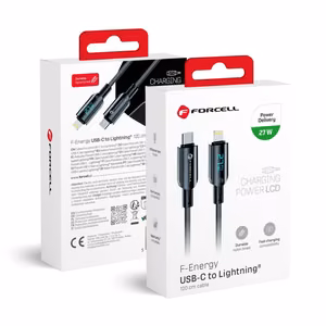 USB C to Lightning cable Forcell F-Energy PD 3A 27W Digital 1.2 m C276 black