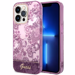 Guess Porcelain Collection Suojakuori iPhone 14 Pro Max:lle - fuksia