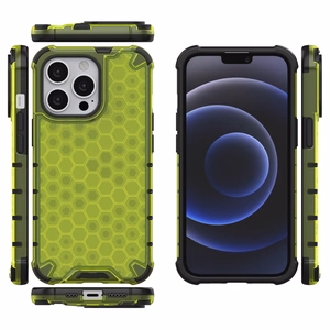 Honeycomb asia panssari kansi TPU puskuri iPhone 13 Pro vihreä