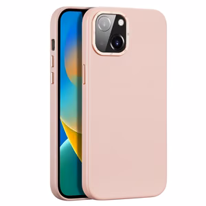 Dux Ducis Grit Nahkakotelo iPhone 14 Plus:lle Elegantti tekonahkakotelo (MagSafe-yhteensopiva) Vaaleanpunainen