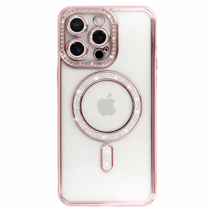 Bling Magsafe Suojakuori Iphone 14 Pro:lle vaaleanpunainen