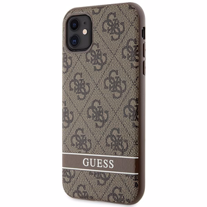 Guess GUHCN61P4SNW iPhone 11 / Xr ruskea/ruskea kovakuori 4G Stripe