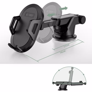 Tech-Protect V1 auton puhelinteline tuulilasiin/kojelautaan - musta