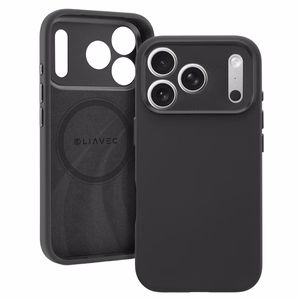 Liavec Silk Shield suojakuori metallisella kamerakehyksellä Iphone 17 Pro -puhelimelle musta