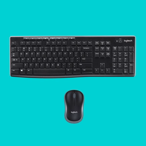 Langaton QWERTY-näppäimistön ja hiiren setti Logitech MK270, musta