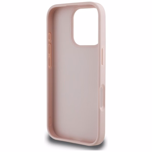 Guess Grained Big 4G Logo Small Classic Logo Suojakuori iPhone 16 Prolle - vaaleanpunainen