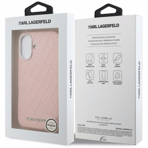 Karl Lagerfeld FW Stamped Karl MagSafe Suojakuori iPhone 16 - vaaleanpunainen