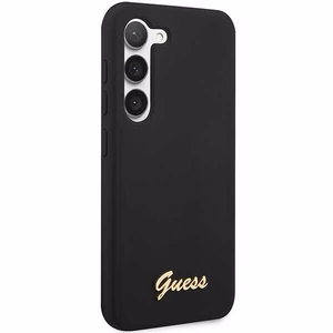 Guess GUHCS23MSLSMK S23+ S916 musta/musta kovakuori Silikoninen Vintage Gold Logo