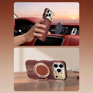 Punainen Benks Magnetic Armor Air Knight kevlar- ja metallikehyksinen suojakuori (C.K.FL.AP.GD.J072) malleihin iPhone 18 Pro / iPhone 17 Pro