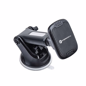 Magneettinen auton puhelinteline Forcell F-Grip Carbon H-CT327 tuulilasi / kojelauta musta