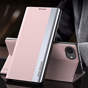 Sleep Case Pro iPhone 16e / 17e:lle kannella ja jalustalla - vaaleanpunainen