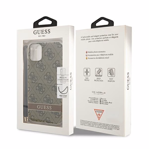 Guess GUOHCN61H4STW iPhone 11 ruskea/ruskea kovakotelo 4G Print hihna