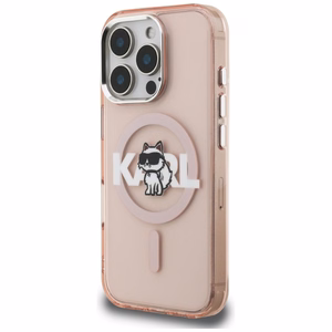 Karl Lagerfeld IML Choupette Sketch Logo MagSafe Suojakuori iPhone 16 Pro - vaaleanpunainen