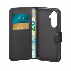 Puro Booklet suojakuori läpällä ja lompakolla Samsung Galaxy S25+ -puhelimelle - musta