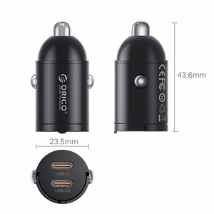 Orico MiniRing 30W 2x USB-C autolaturi - musta