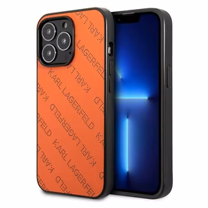 Karl Lagerfeld Perforated Allover Suojakuori iPhone 13 Pro / 13 6.1" - Oranssi