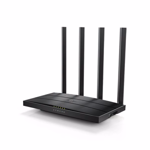 Musta kaksitaajuuksinen TP-Link Archer C6U AC1200 Gigabit Wi-Fi -reititin