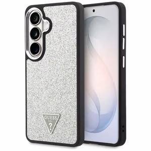Guess suojakuori Fixed Glitter Triangle MagSafe Samsung Galaxy S26:lle hopea