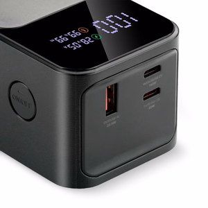 Varavirtalähde 27 000mAh, 1x USB, 2x USB-C, 162,5W, QC4+, taskulamppu, LCD-näyttö, musta
